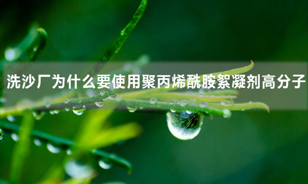 洗沙廠為什么要使用聚丙烯酰胺絮凝劑高分子？