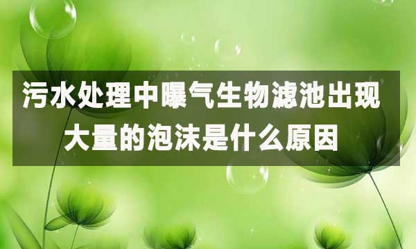 污水處理中曝氣生物濾池出現(xiàn)了大量的泡沫是什么原因？